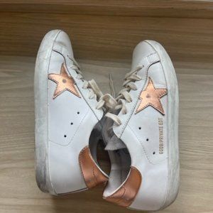 2022 Golden Goose White Sneakers Rose Gold, barely used Sz 8/38